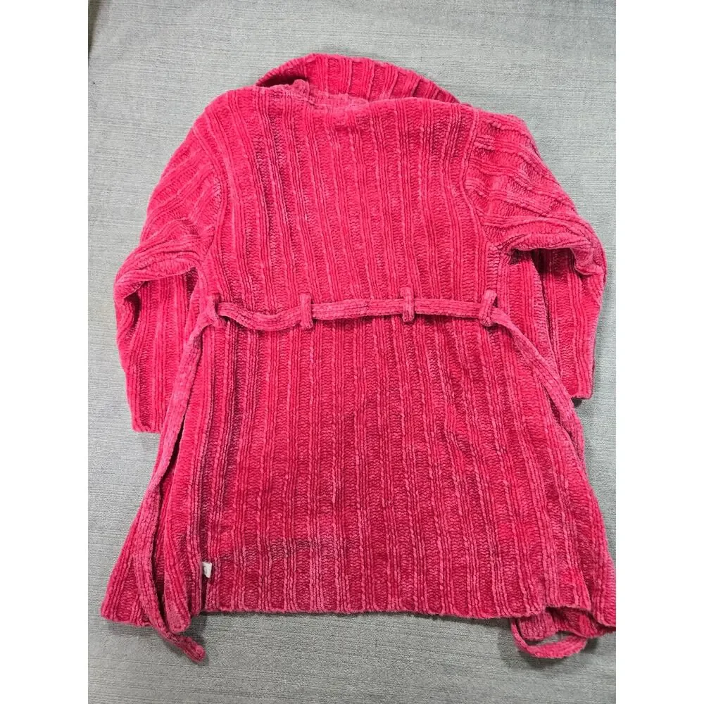Liz Claiborne Kid Toddler 2T Hot Pink Chenille Knit Long Cardigan Duster Sweater